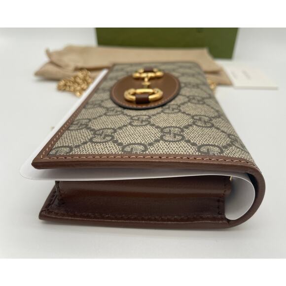 NEW! GUCCI GG HORSEBIT CHAIN WALLET CROSSBODY SHOULDER BAG BOX AUTHENTIC! - Picture 8 of 13